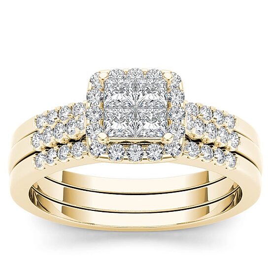 Womens 1/6 CT. T.W. Natural White Diamond 10K Gold Engagement Ring