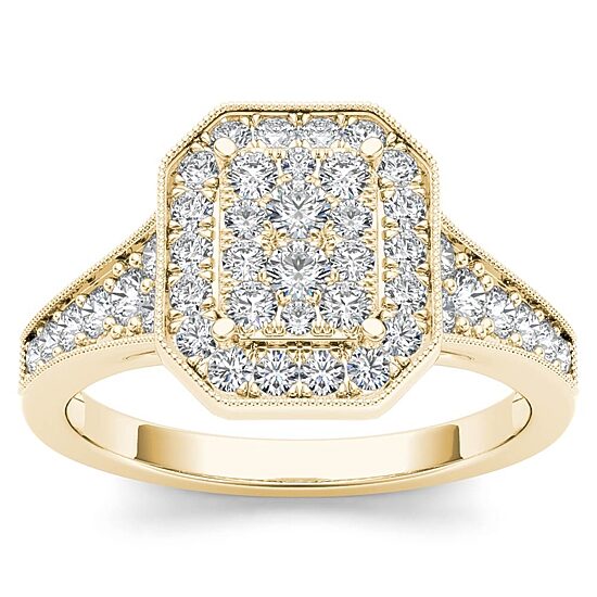 Womens 5/8 CT. T.W. Natural White Diamond 10K Gold Engagement Ring