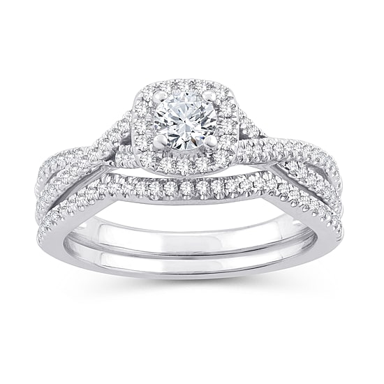Womens 5/8 CT. T.W. Natural White Diamond 10K Gold Cushion Engagement Ring