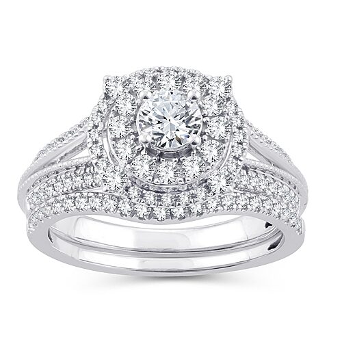 Womens 1 CT. T.W. Natural White Diamond 10K Gold Round Engagement Ring, 8, White