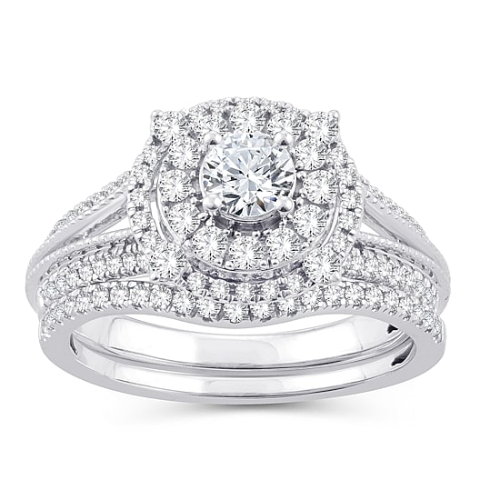 Womens 1 CT. T.W. Natural White Diamond 10K Gold Round Engagement Ring