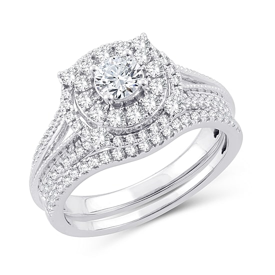 Womens 1 CT. T.W. Natural White Diamond 10K Gold Round Engagement Ring