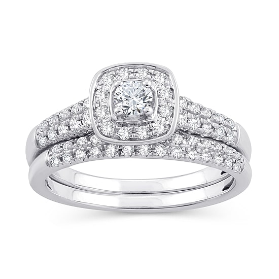 Womens 1/2 CT. T.W. Natural White Diamond 10K Gold Cushion Engagement Ring