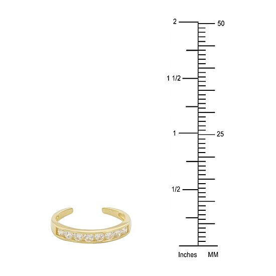 White Cubic Zirconia 10K Gold Adjustable Toe Ring
