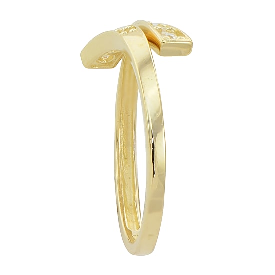 White Cubic Zirconia 10K Gold Adjustable Toe Ring