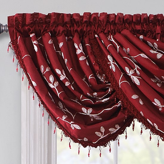 Max Blackout Mystique Embroidery Rod Pocket Waterfall Valance