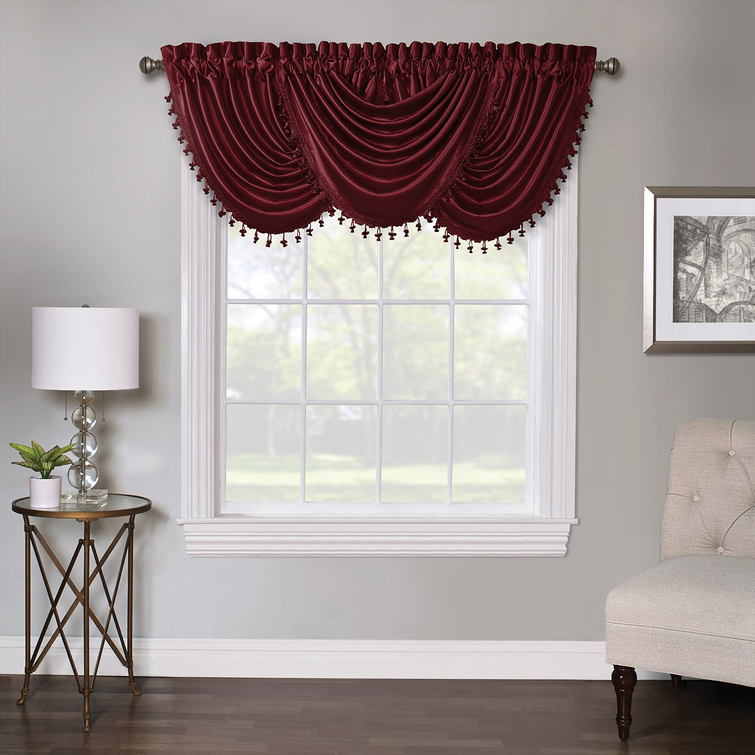 Regal Home Regency Rod Pocket Waterfall Valance