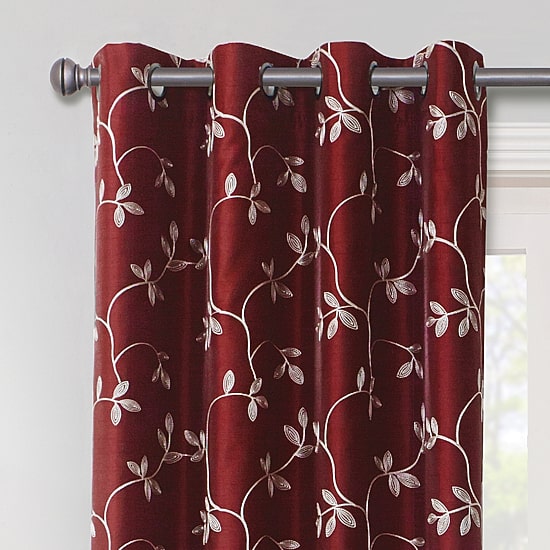 Max Blackout Mystique Grommet Top Embroidered 100% Blackout Single Curtain Panel