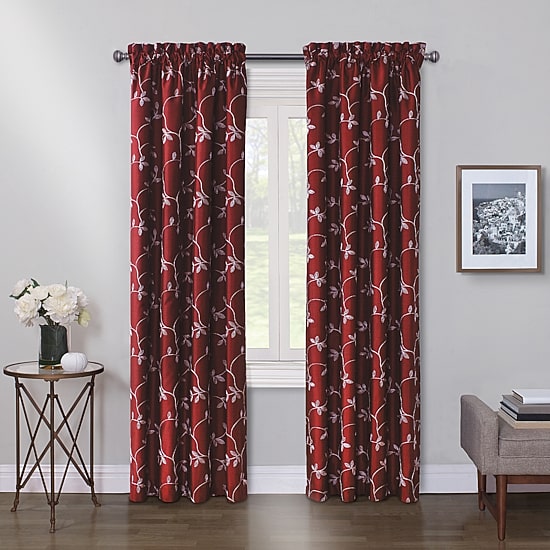 Max Blackout Mystique Rod Pocket Embroidered 100% Blackout Single Curtain Panel