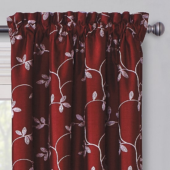 Max Blackout Mystique Rod Pocket Embroidered 100% Blackout Single Curtain Panel
