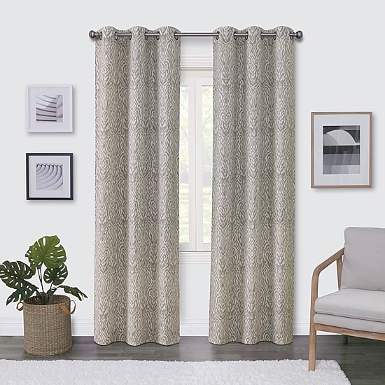 Regal Home Surfaces Ikat Damask Grommet Top Light-Filtering Single Curtain Panel