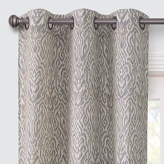 Regal Home Surfaces Ikat Damask Grommet Top Light-Filtering Single Curtain Panel