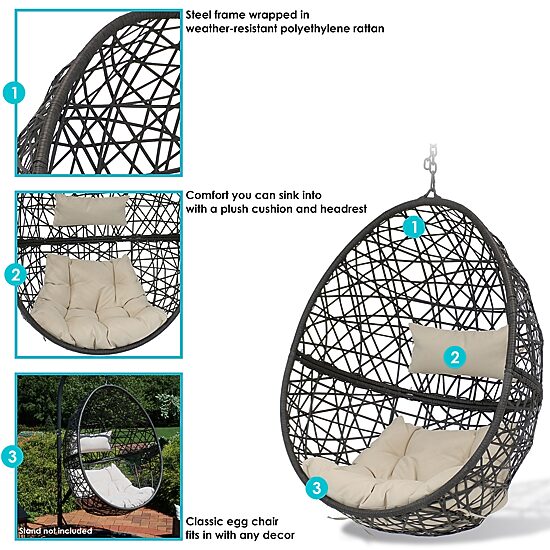 Sunnydaze® Caroline Hanging Egg Chair