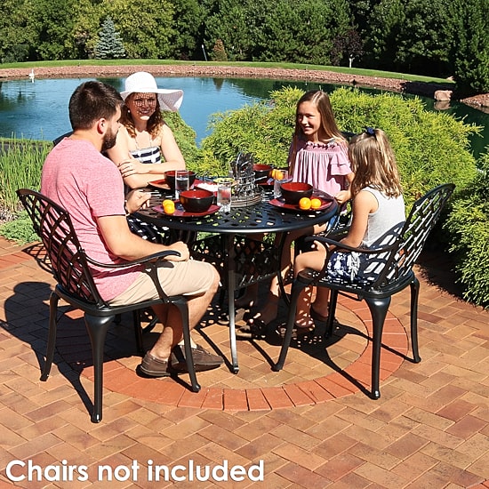Sunnydaze Dining Collection Weather Resistant Metal Side Table