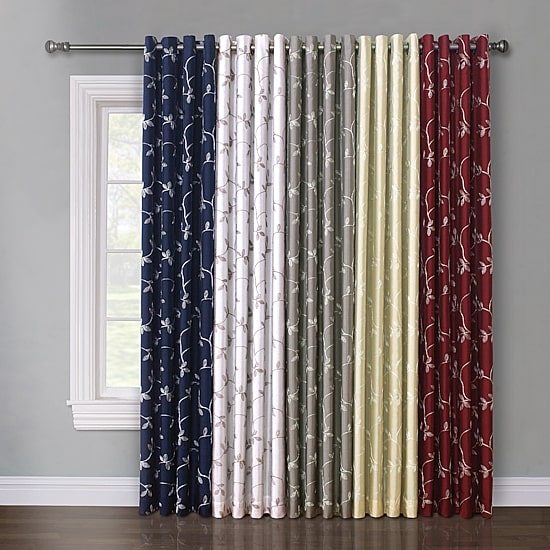 Max Blackout Mystique Grommet Top Embroidered 100% Blackout Single Curtain Panel