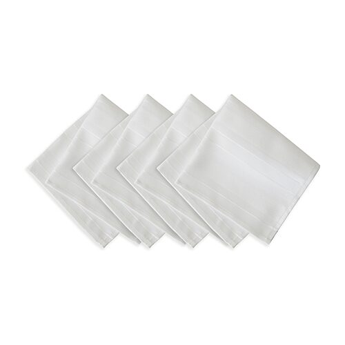 Threadmade Denley Stripe Jacquard 4-pc. Napkins In White