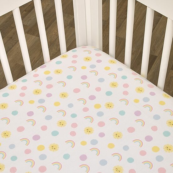 Nojo Sunshine And Rainbow Crib Sheet
