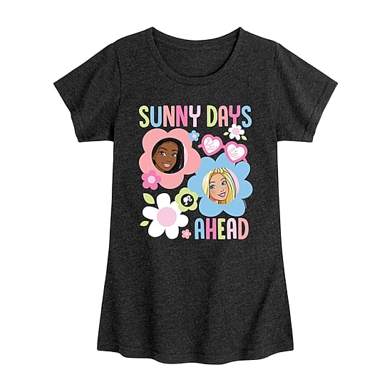 Little & Big Kid Girls Crew Neck Short Sleeve Regular Fit Barbie Graphic T-Shirt