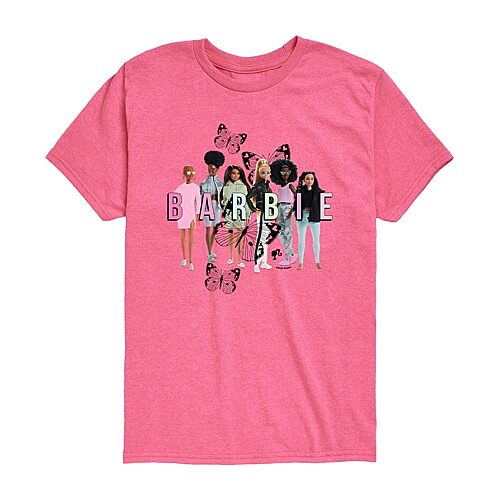 Air Waves Little & Big Kid Girls Crew Neck Short Sleeve Regular Fit Barbie Graphic T-shirt In Pink
