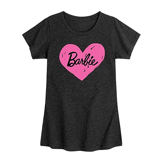 Little & Big Kid Girls Crew Neck Short Sleeve Regular Fit Barbie Graphic T-Shirt