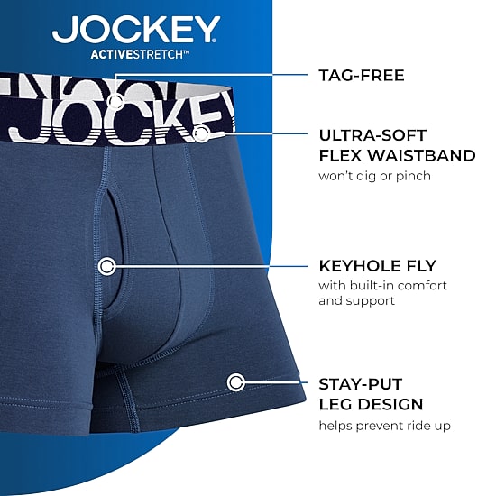 Jockey Active Stretch Mens 3 Pack Boxer Briefs 8797