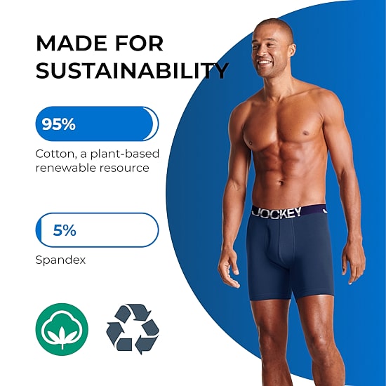 Jockey Active Stretch Mens 3 Pack Boxer Briefs 8797