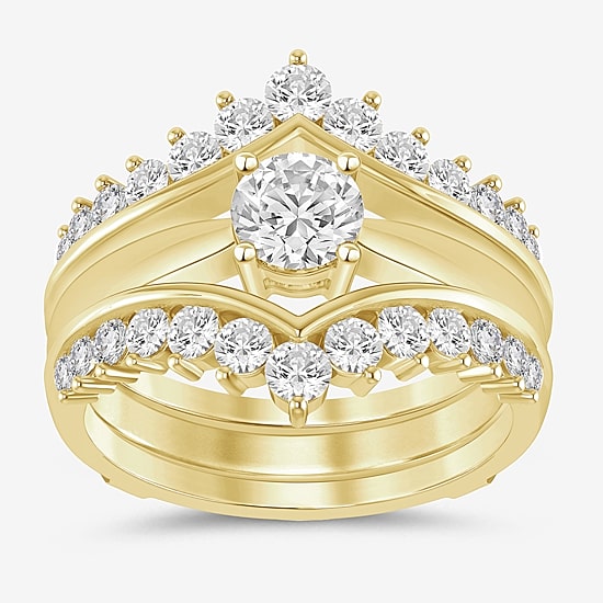 (I / Si2) Womens 1 CT. T.W. Lab Grown White Diamond 14K Gold Band