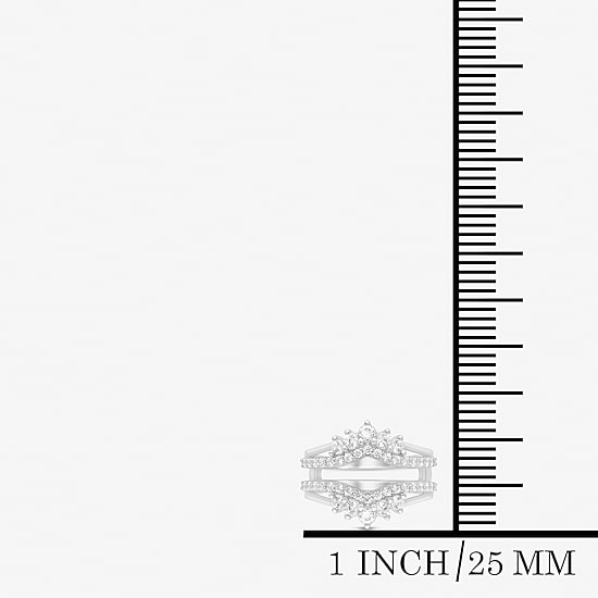 (I / Si2) Womens 1 CT. T.W. Lab Grown White Diamond 14K Gold Ring Guard