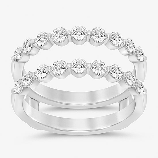 (I / Si2) Womens 1 CT. T.W. Lab Grown White Diamond 14K Gold Ring Guard