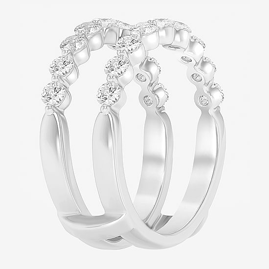 (I / Si2) Womens 1 CT. T.W. Lab Grown White Diamond 14K Gold Ring Guard