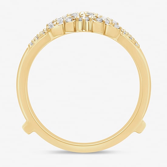 Womens 1/4 CT. T.W. Natural White Diamond 14K Gold Ring Guard