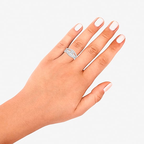Womens 1/2 CT. T.W. Natural White Diamond 14K Gold Ring Guard