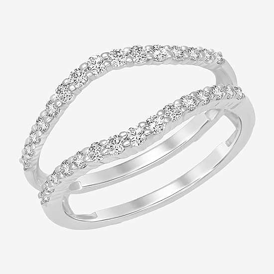 Womens 1/2 CT. T.W. Natural White Diamond 14K Gold Ring Guard