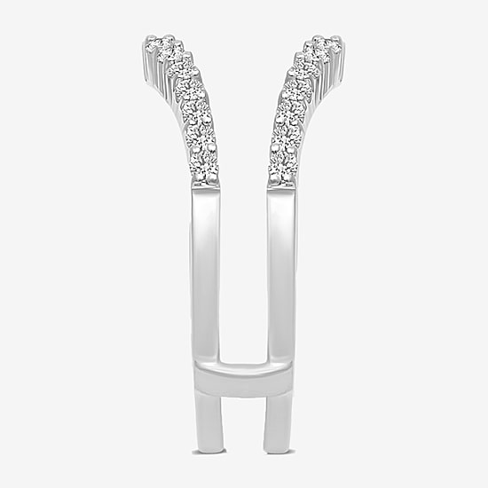 Womens 1/2 CT. T.W. Natural White Diamond 14K Gold Ring Guard