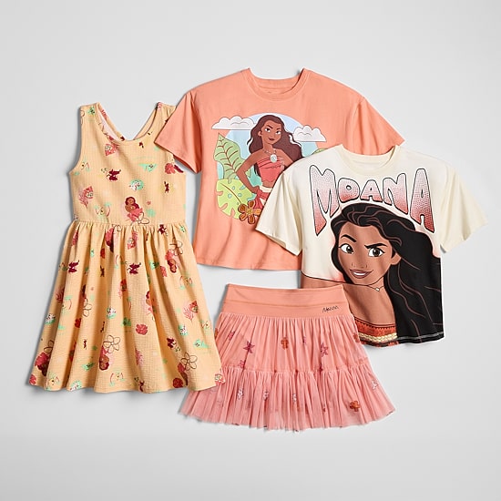 Disney Collection Little & Big Kid Girls Sleeveless Princess Moana A-Line Dress