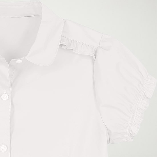 IZOD Little & Big Kid Girls Short Sleeve Regular Fit Stretch Fabric Button-Down Shirt