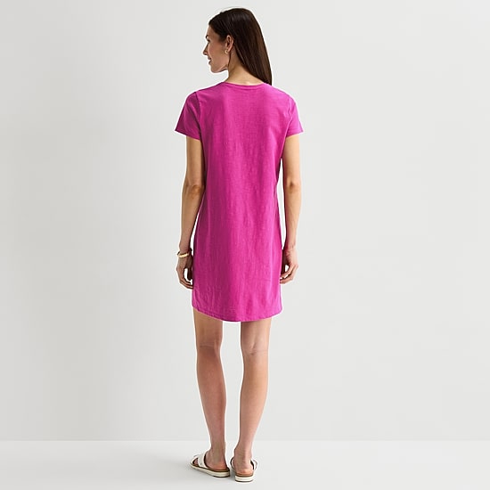 St. John's Bay Womens Short Sleeve T-Shirt Dress