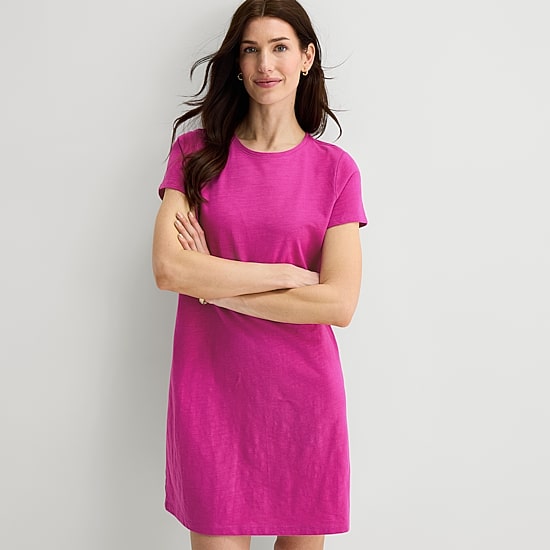 St. John's Bay Womens Short Sleeve T-Shirt Dress