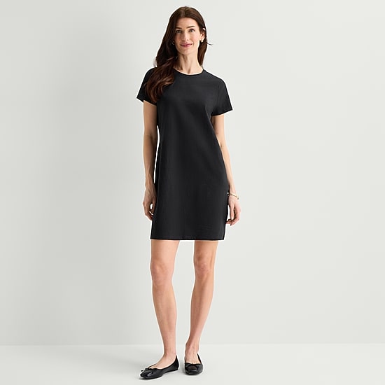 black short sleeve t shirt dress St. John's Bay Womens T-Shirt CE Latin Quarters Black & Size:Size 24W Made in the U.S.A.