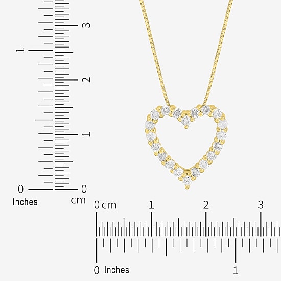Limited Quantities! Womens 1/2 CT. T.W. Natural White Diamond 10K Gold Heart 18 Inch Pendant Necklace