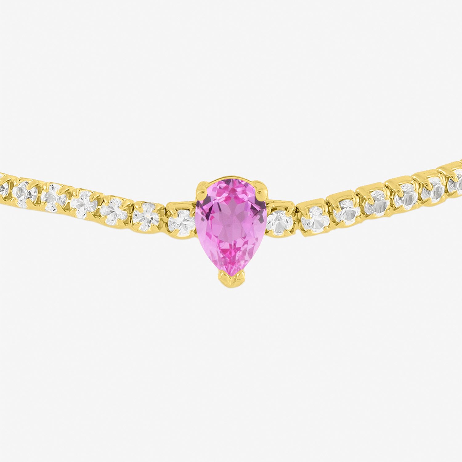 Limited Quantities! Womens Lab Created Pink Sapphire 14K Gold Over Silver Tennis Bracelet