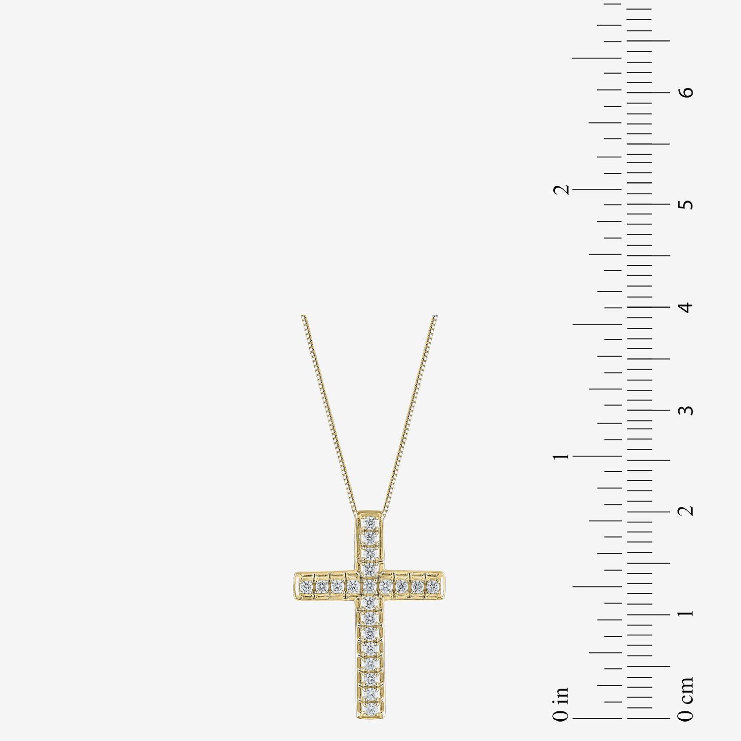 Womens 1/2 CT. T.W. Natural White Diamond 14K Gold Cross 18 Inch Pendant Necklace