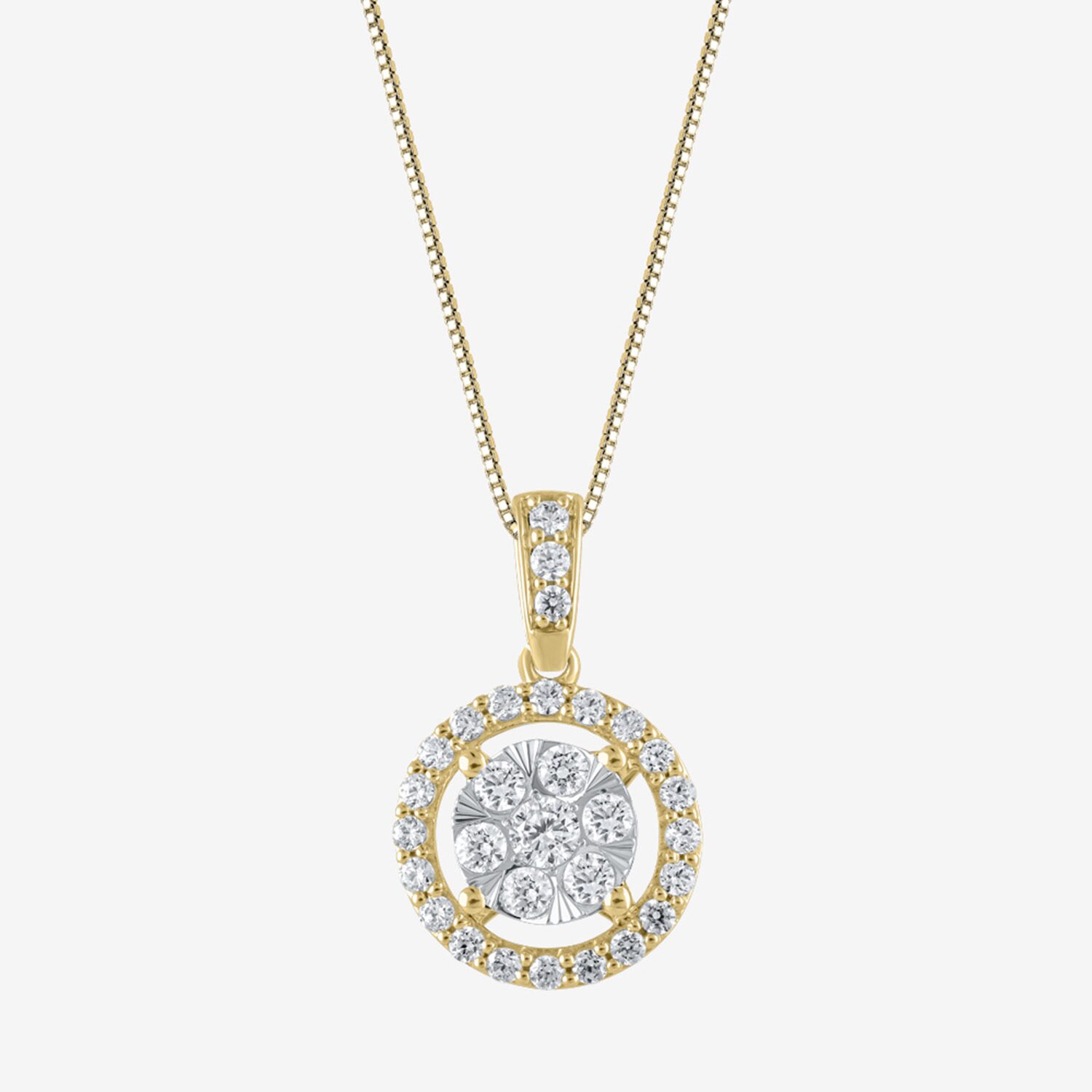 (F / Vs2) Womens 1/2 CT. T.W. Lab Grown White Diamond 14K Gold Round 18 Inch Pendant Necklace