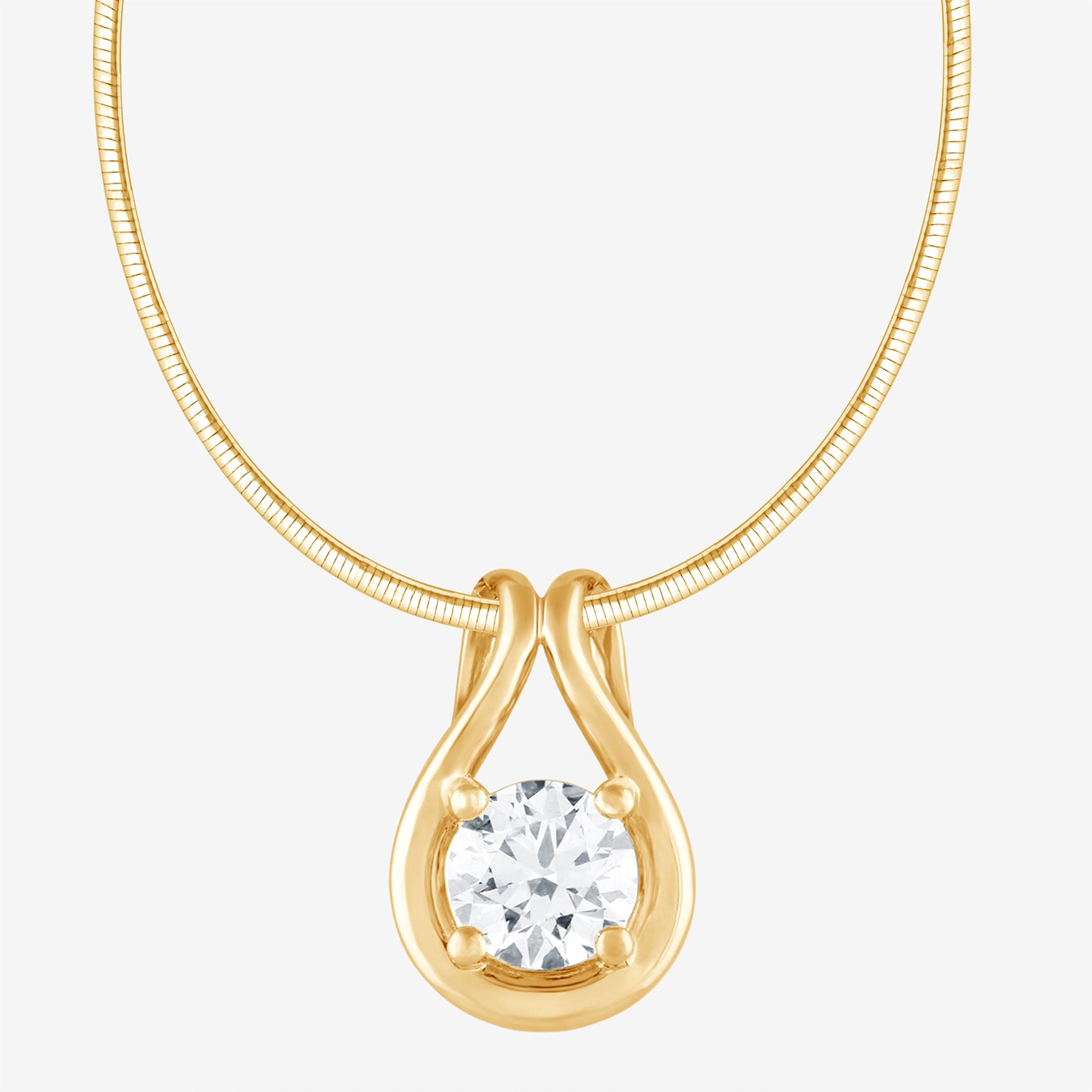 (F/Si2) Womens 1 CT. T.W. Lab Grown White Diamond 14K Gold Over Silver Round 16 Inch Pendant Necklace