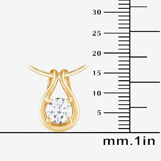 (F/Si2) Womens 1 CT. T.W. Lab Grown White Diamond 14K Gold Over Silver Round 16 Inch Pendant Necklace