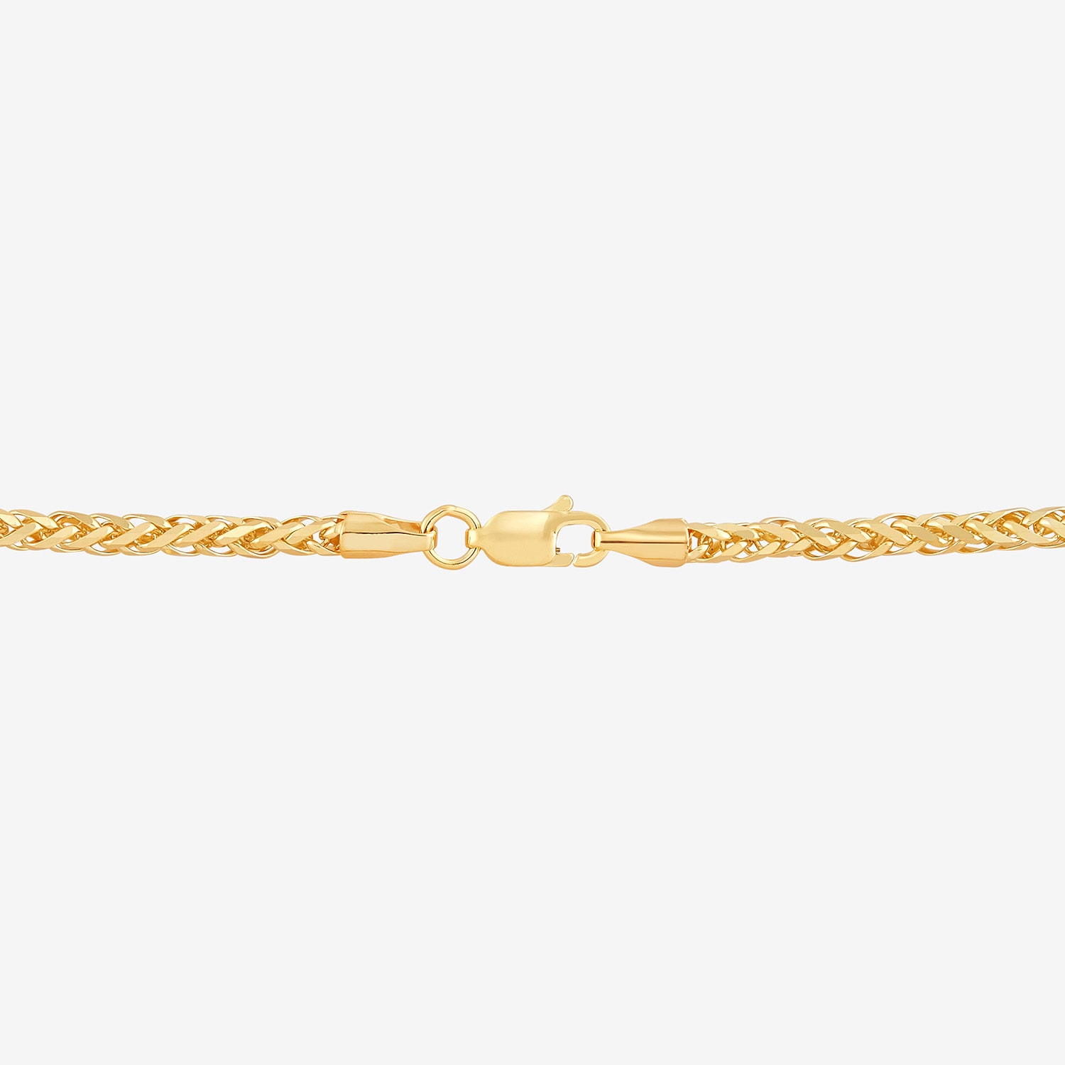 Womens 14K Gold 8 1/2 Inch Solid Wheat Chain Bracelet