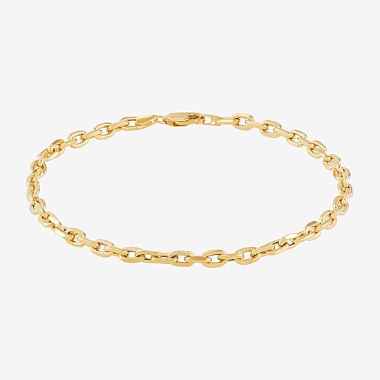 Womens 14K Gold 8 1/2 Inch Semisolid Rolo Chain Bracelet
