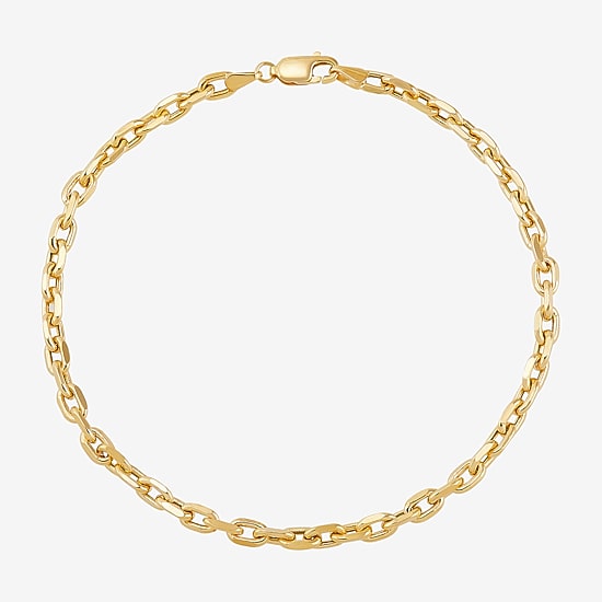 Womens 14K Gold 8 1/2 Inch Semisolid Rolo Chain Bracelet