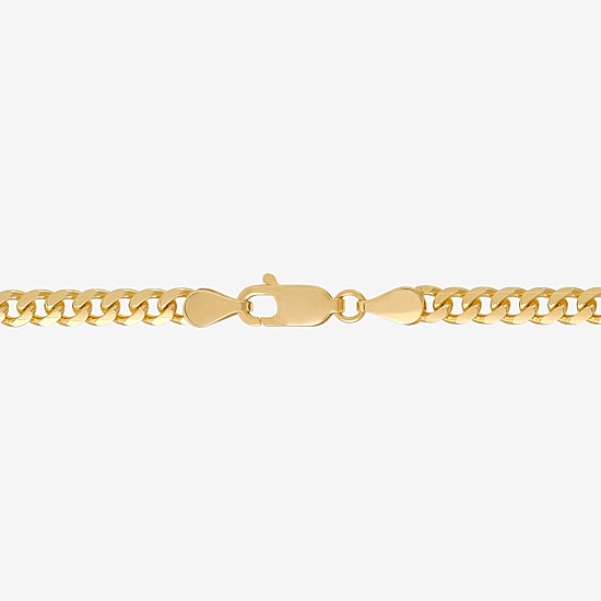 Womens 14K Gold 8 1/2 Inch Solid Cuban Chain Bracelet