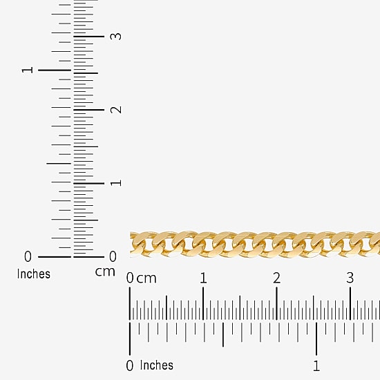 Womens 14K Gold 8 1/2 Inch Solid Cuban Chain Bracelet